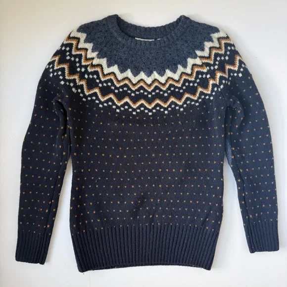 Fjallraven Ovik Knit Wool Sweater Womens Small Navy Crewneck - Picture 4 of 8